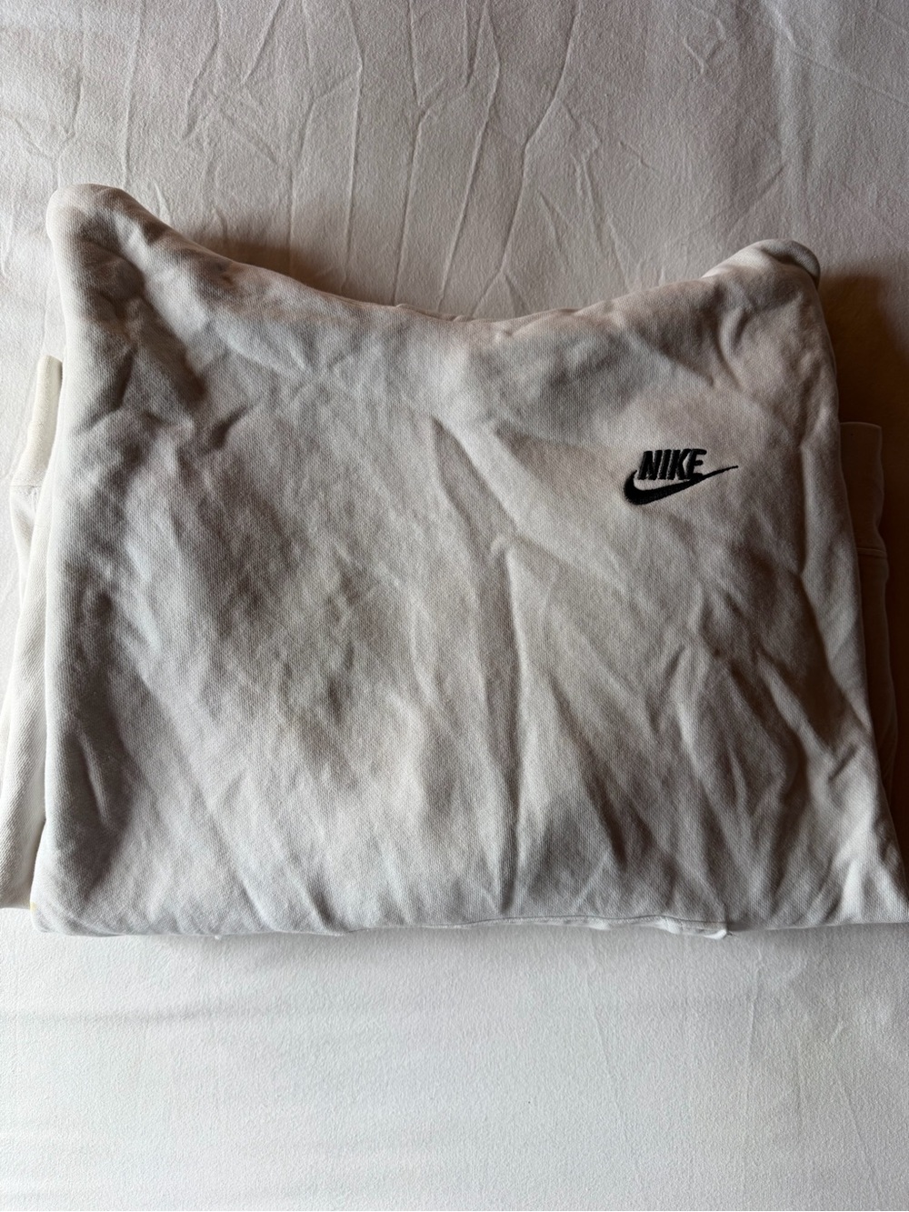 Nike White Sweatshirt with Black Swoosh Logo